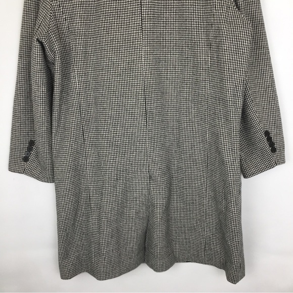 Women’s Houndstooth Wool Blend Coat Black White Double Breasted Size XXXL - Picture 11 of 13